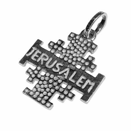 18 kt gold Gerusalem cross