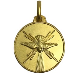 18 kt gold Holy Spirit medal
