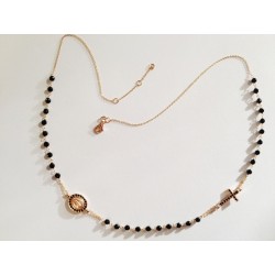COLLANA ROSARIO ORO ROSA 18 KT