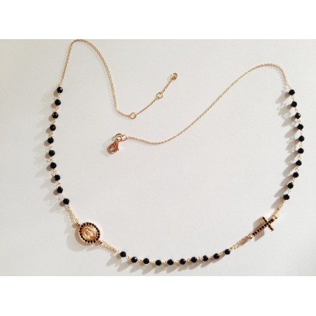 COLLANA ROSARIO ORO ROSA 18 KT