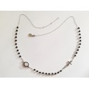 COLLANA ROSARIO ORO BIANCO 18 KT
