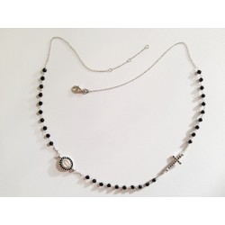 COLLANA ROSARIO ORO BIANCO 18 KT