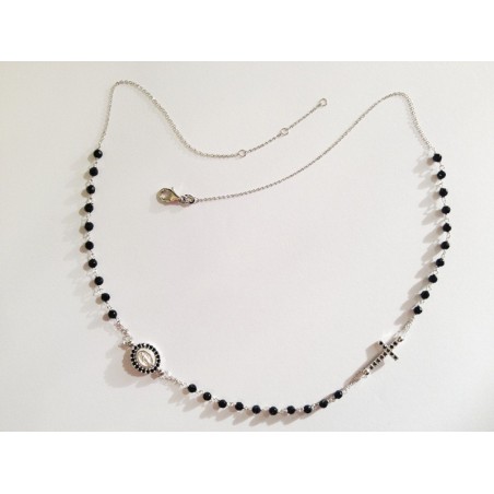 COLLANA ROSARIO ORO BIANCO 18 KT