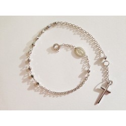 BRACCIALE ROSARIO ORO BIANCO 18 KT