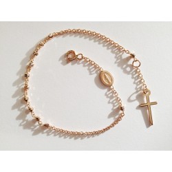 BRACCIALE ROSARIO ORO ROSA 18 KT