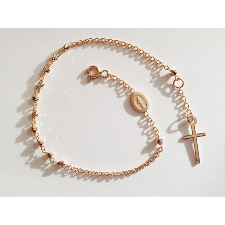 BRACCIALE ROSARIO ORO ROSA 18 KT