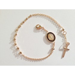BRACCIALE ROSARIO ORO ROSA 18 KT