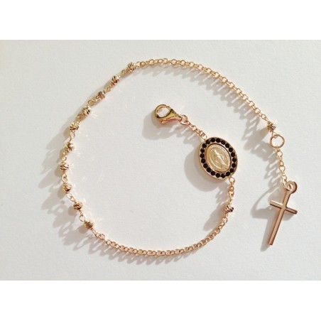 BRACCIALE ROSARIO ORO ROSA 18 KT