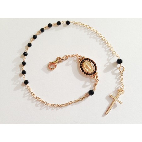 BRACCIALE ROSARIO ORO ROSA 18 KT