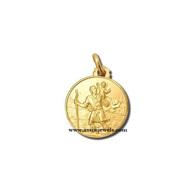 18 kt gold Saint Christopher medal