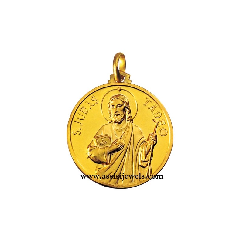 18 kt gold Saint judas Thaddeus medal