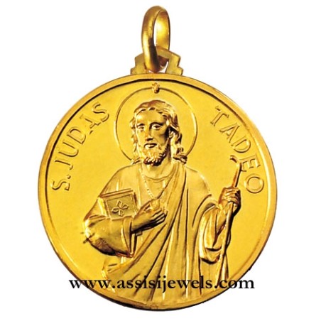 18 kt gold Saint judas Thaddeus medal