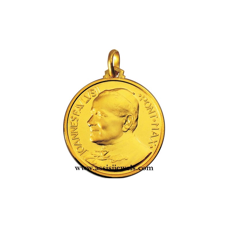 18 kt gold Pope Jhon Paul II medal