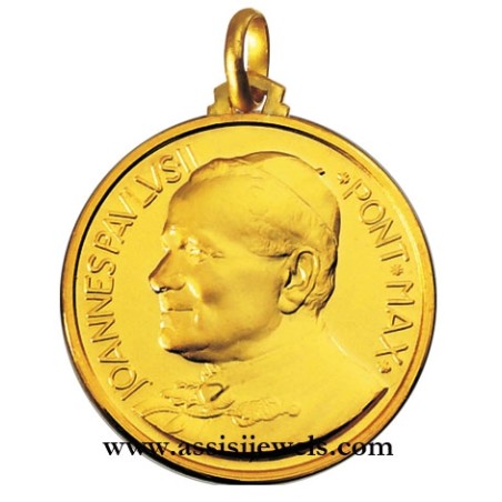 18 kt gold Pope Jhon Paul II medal