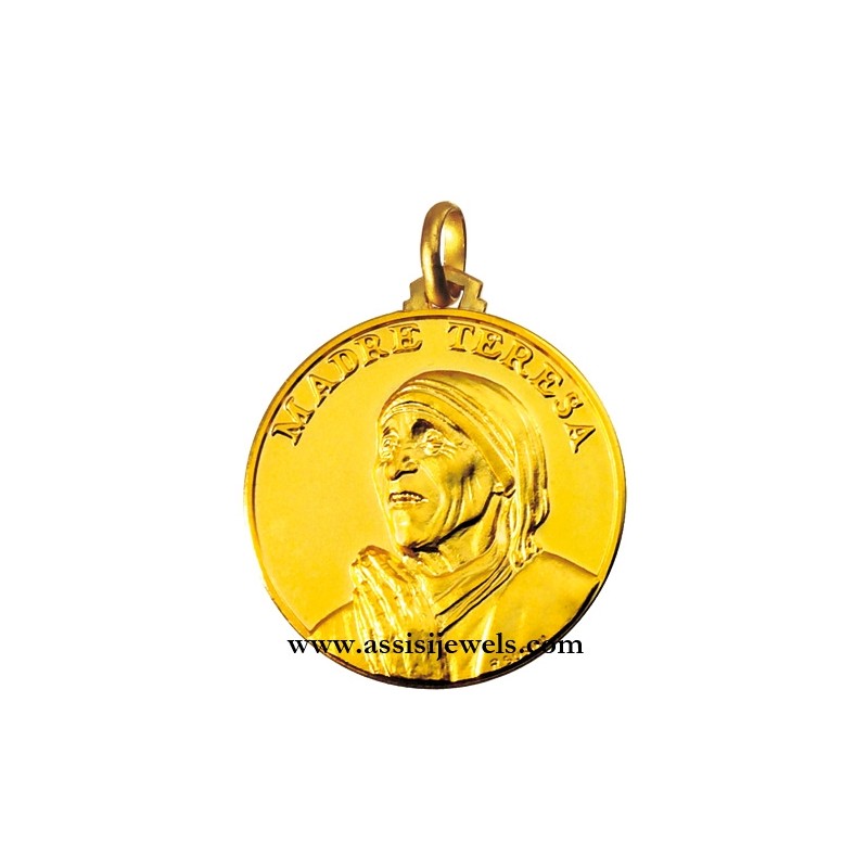 18 kt gold Mother Teresa of Calcutta medal