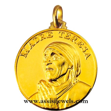 Medaglia di Madre Teresa di Calcutta oro 18 kt