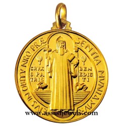 18 kt gold Saint Benedict medal