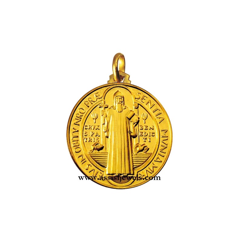 18 kt gold Saint Benedict medal