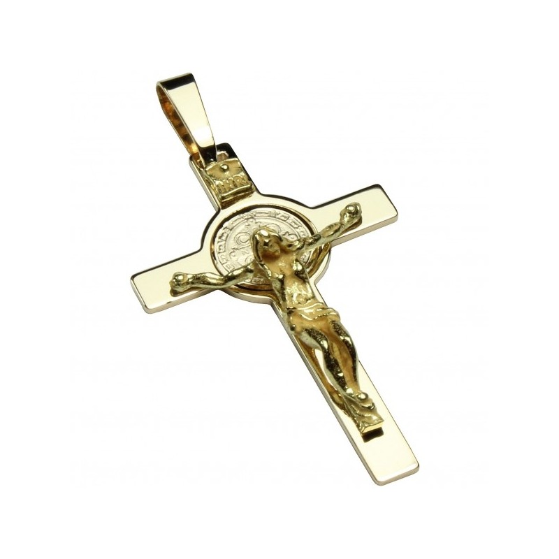 18 kt gold Saint Benedict cross