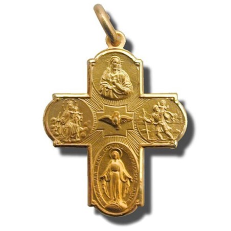 18 kt gold scapular cross