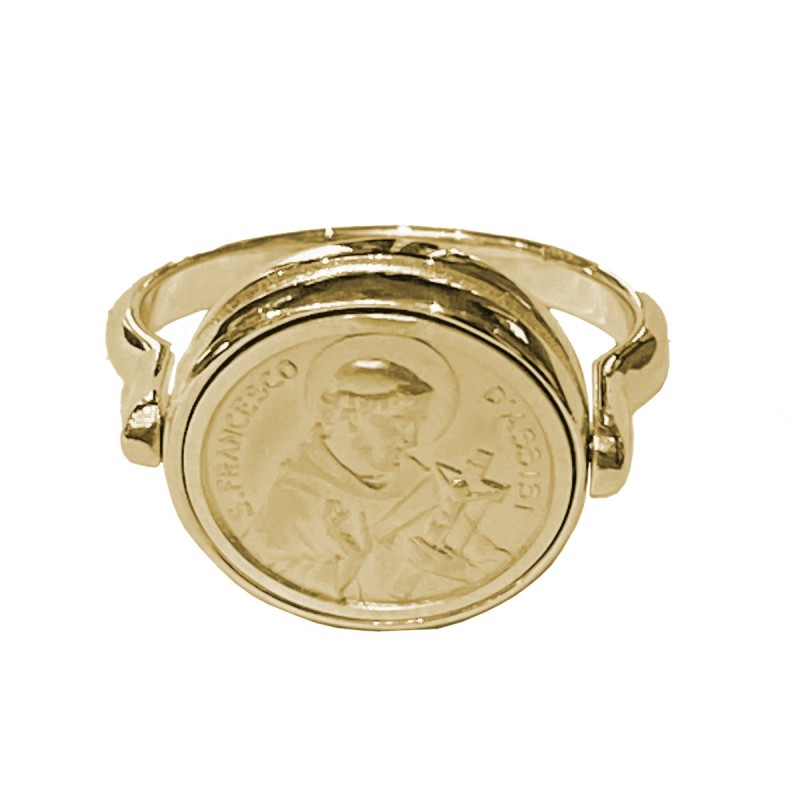 925 sterling silver Saint Francis and Saint Clare ring