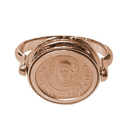 925 sterling silver Saint Francis and Saint Clare ring