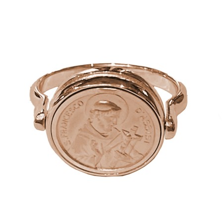 925 sterling silver Saint Francis and Saint Clare ring